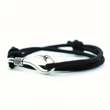 Bracelet with Silvery Fish Hook Anchor Charm