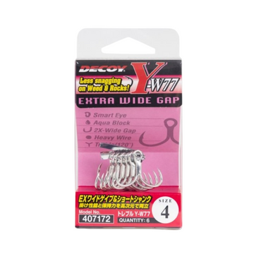 DECOY EXTRA WIDE GAP Y-W77 TREBLE HOOKS