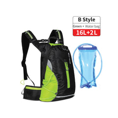 Fishon Back Bag For Outdoor Activities with water Bag 16L+2L - Green