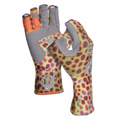 Fish Monkey Half Finger Guide Glove - S / Brown Trout