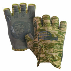 Fish Monkey Stubby Guide Glove - M / Green Camo